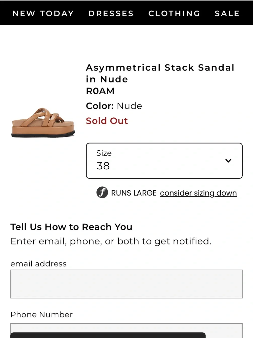 ROAM Tan Padded Crisscross Platform Slide